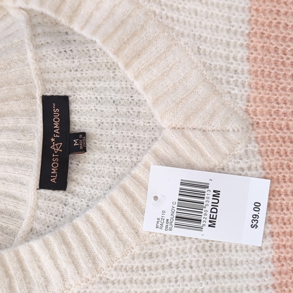 NWT Women's Medium Striped Academia Style Sweater from Almost Famous - Picture 2 of 12